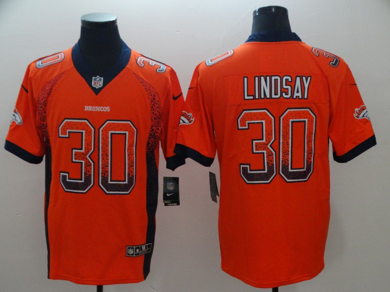 Men's Denver Broncos Phillip Lindsay #30 Orange Jersey